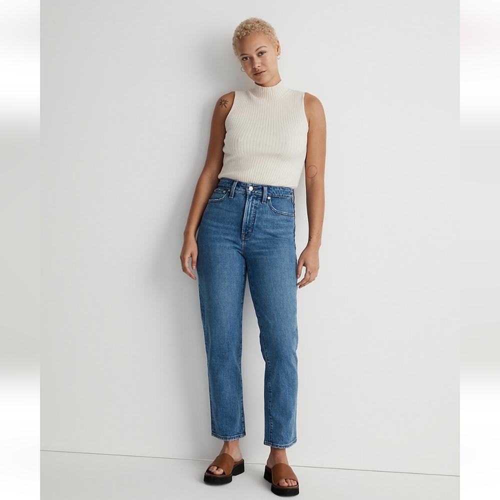 MADEWELL The Petite Curvy Perfect Vintage Straight Jean in Earlwood Wash 27W P